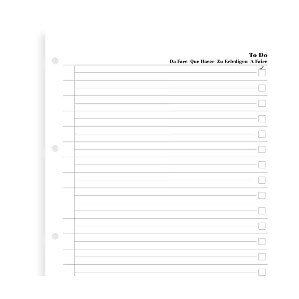Filofax A5 Diary To Do Pages Refill